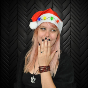Red Santa Hat With LED Christmas Bulbs On Brim 20