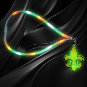 Mardi Gras Shaped Charm With Flashing Lanyard