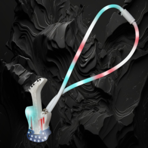 Multi-Color Flashing Lanyard With Multi-Color Guitar Charm