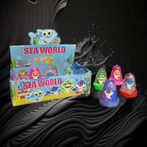 Assorted Color/Style Slime With Shark Sticker Container