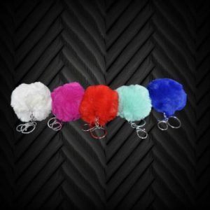 Assorted Color Pom Pom Fluffy Keychain