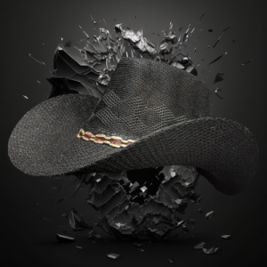 Woven Cowboy Hat Black, Beige, Brown Non-Flashing