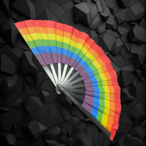 Large Rainbow Hand Fan