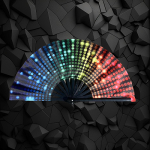 Large Glitter Rainbow Hand Fan