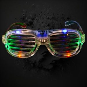 Multi-Color LED Shutter Style Sunglasses With No Lenses