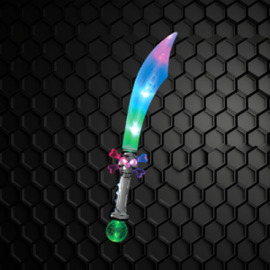 LED Pirate Sword With Metallic Skull