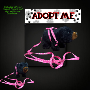 Plush Walking Black Bear On Leash With Sound