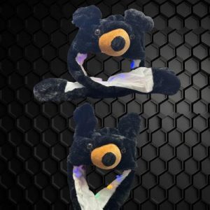 LED Flashing Plush Black Bear Hat With Moving Ears