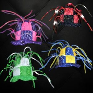 ASSORTED COLOR LED TENTACLE TOP HAT WITH SEQUINS